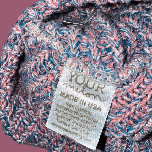 Love Your Melon Knit Logo Winter Slouch Beanie Pinks/Blues - Picture 2 of 4